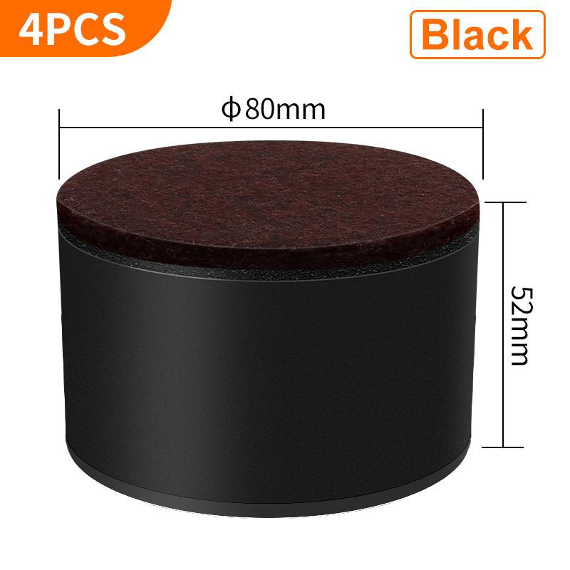 4PCS Carbon Steel Furniture Riser Beg Leg Raiser Adds Height To Heavy Furniture Round Square Sofa Chair Table Feet Riser Black