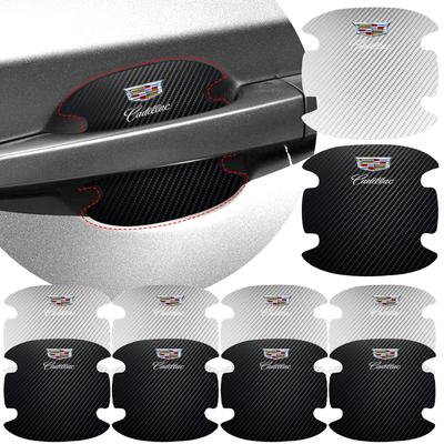 4pcs Car Sticker Anti Scratch Car Door Handle Carbon Fiber Protector For CTS STS DTS SRX XLR ATX Escalade Seville Tiburon