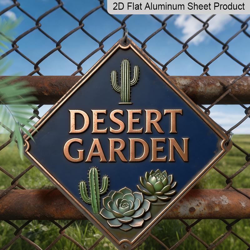 

2D Flat -1pc Design Featuring A Desert Plant Theme, This Collectible Gift for Succulent Enthusiasts Is A Vintage Metal Sign, Perfect for Decorating A 20*20cm