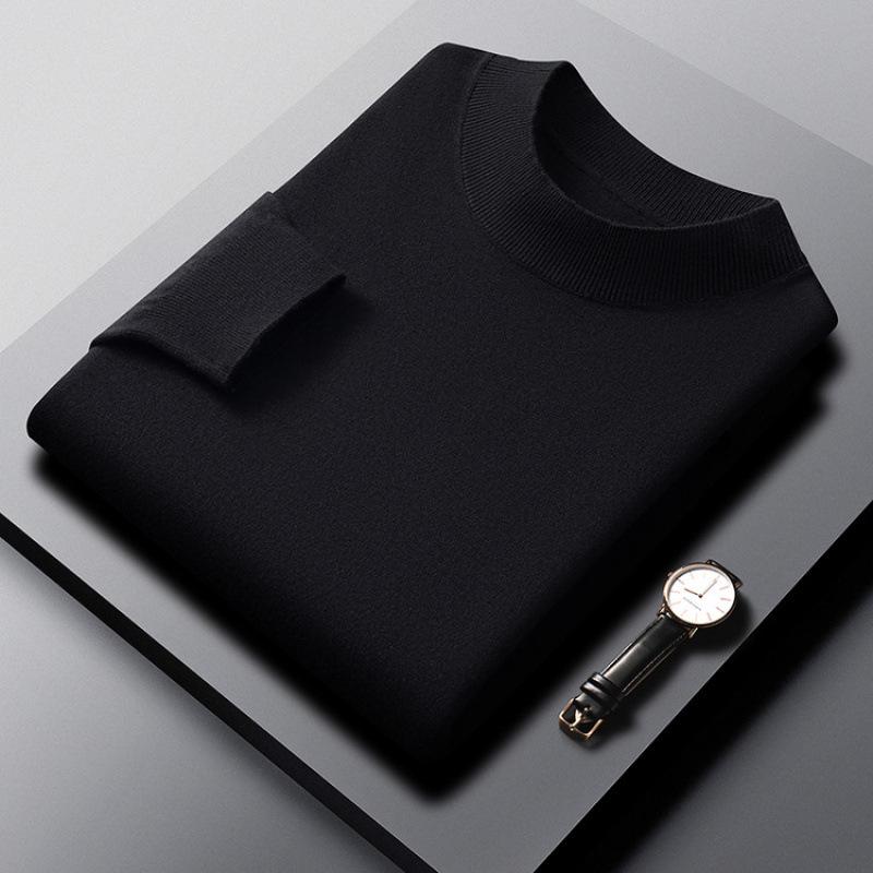 

Men s Slim Fit Thin Knit Long-Sleeve Base Layer Top, Solid Color for Autumn/Winter 3XL/125