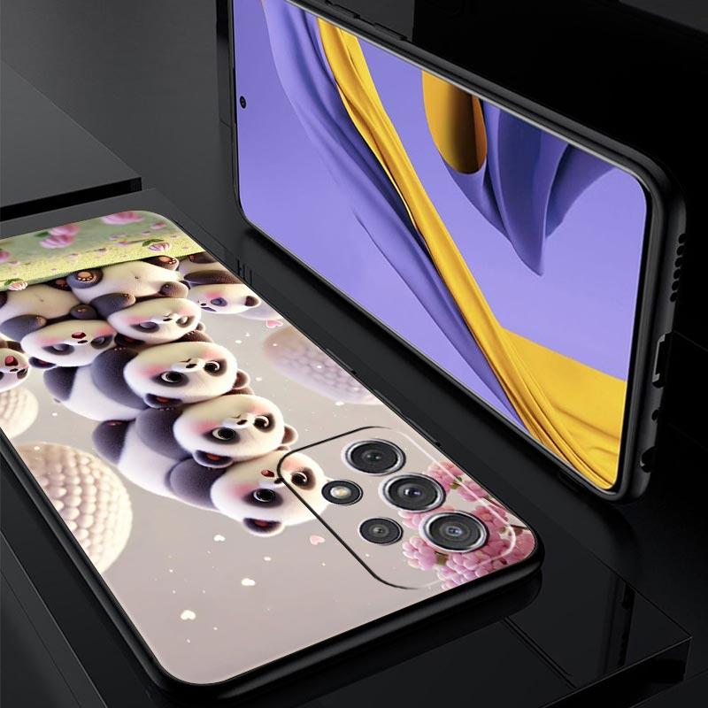 Baby Panda Phone Case for Samsung Galaxy A55 A35 A15 A14 A13 A25 A54 A51 A71 A72 A73 A32 A52 A41 5G Soft TPU Shell Fundas Capas