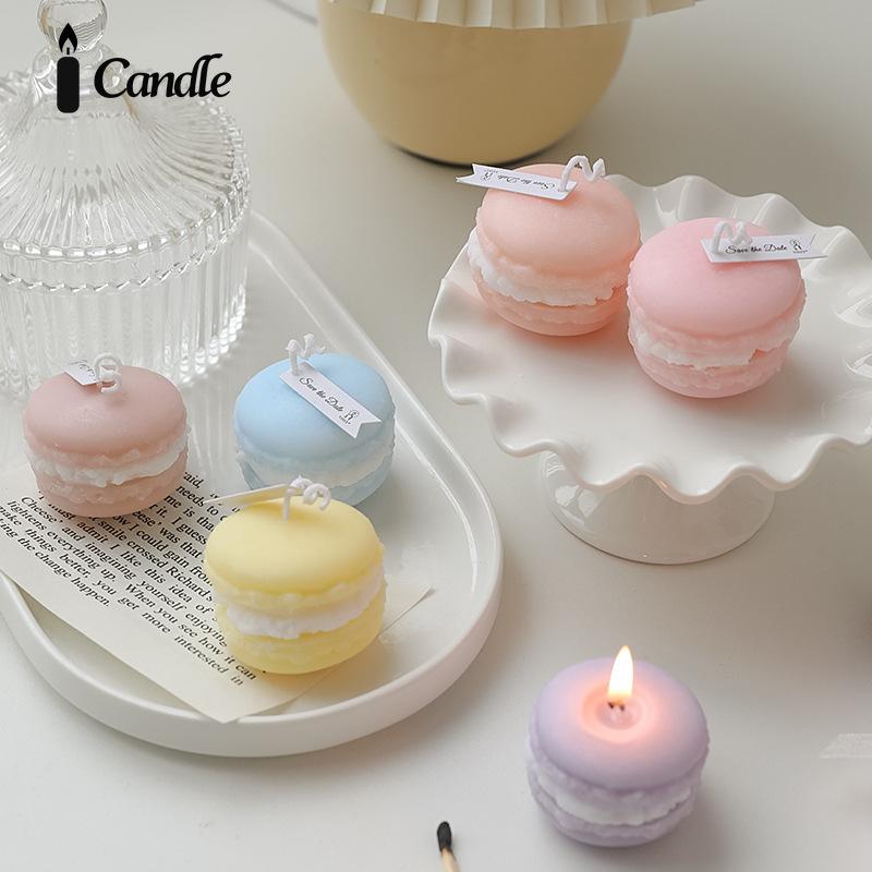 Macaron scented candle souvenir wedding fragrance small gift handmade candle simulation modeling wax