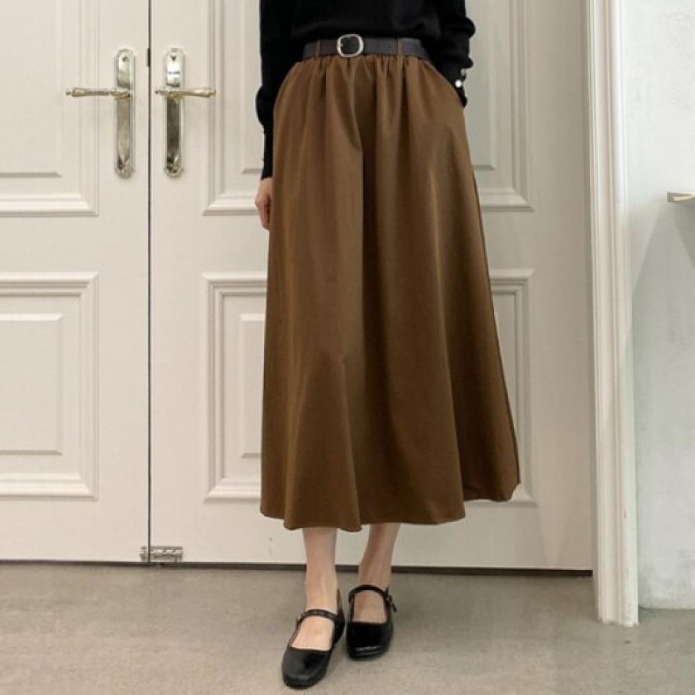 New Arrivals Open Run Women Flared Basic Solid Skirt