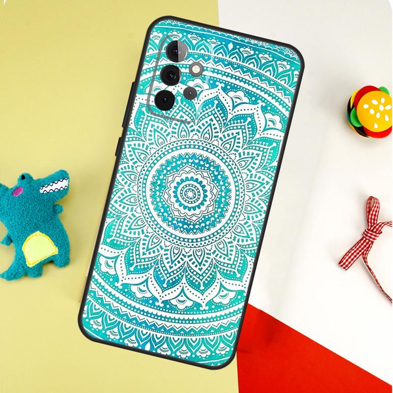 Indian Floral Henna Mandala For Samsung Galaxy A55 A35 A15 A54 A34 A14 A53 A33 A13 A05 A06 A16 A22 A32 A52 Phone Case