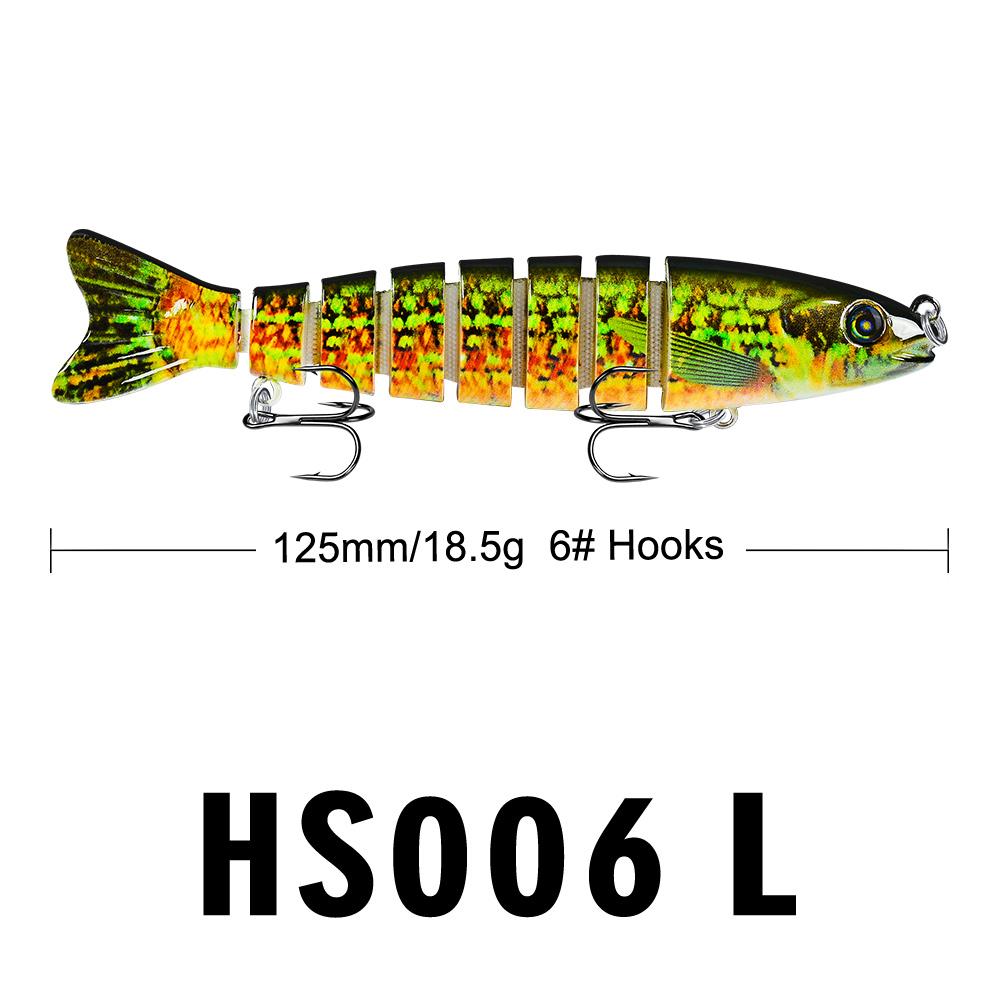Sinking Multi-Jointed Fishing Lure 12.5cm 19g Lifelike 8 Segments Swimbait Fishing Tackle