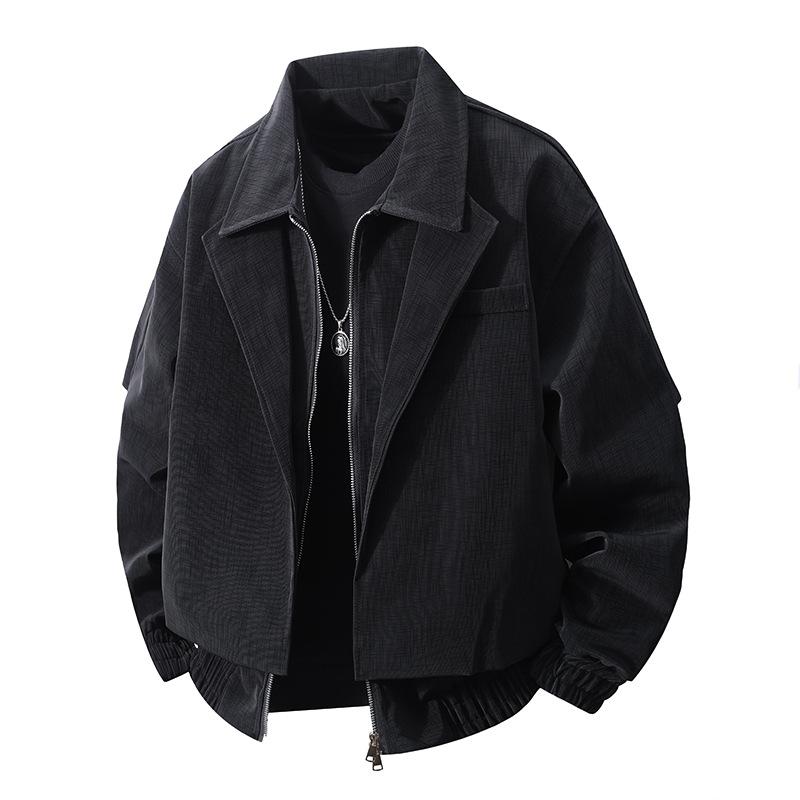 Autumn and Winter New High-end Plaid Fabric Invisible Skin Texture Plaid Texture Design Couple Fake Two-piece Jacket for Men