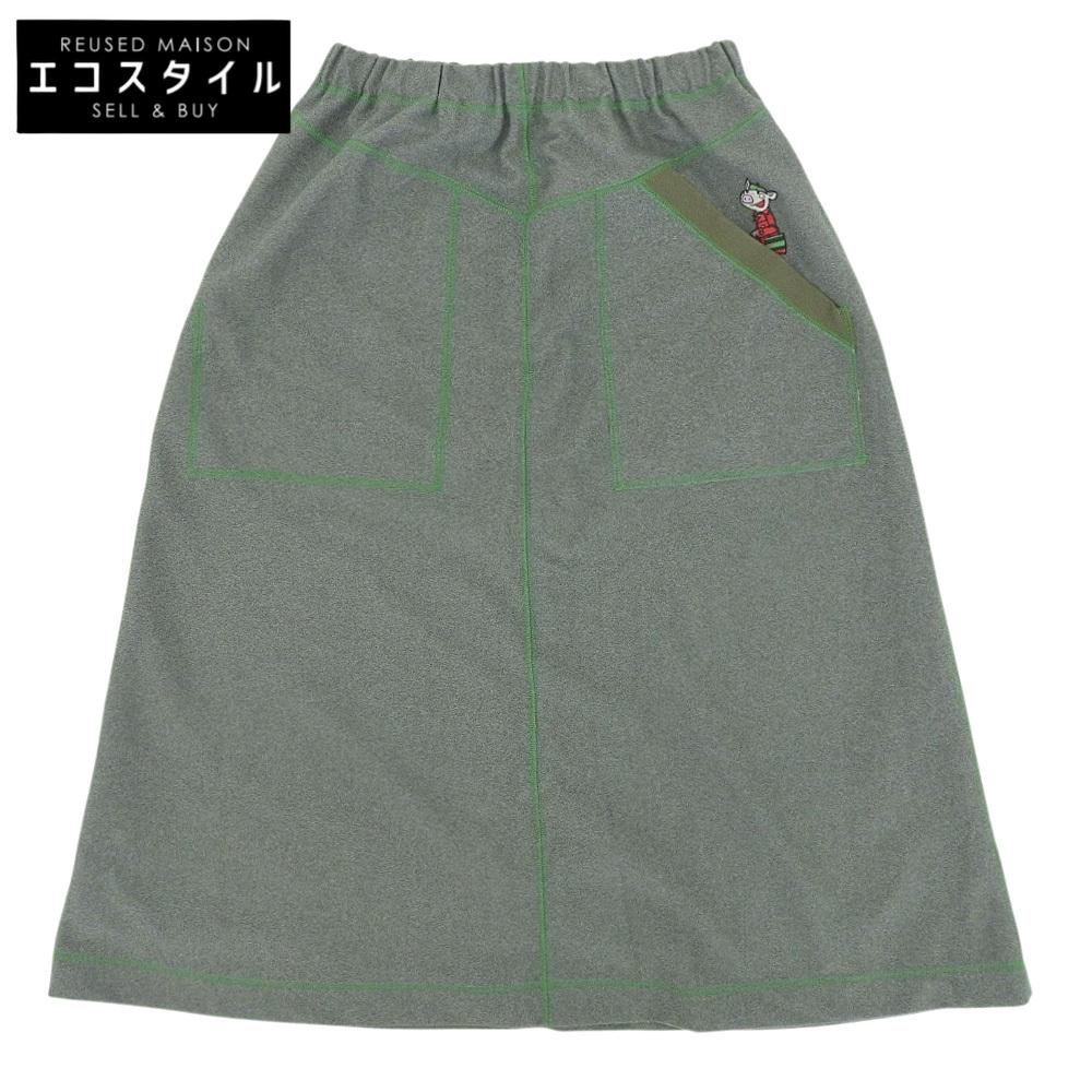 

OLLEBOREBLA Beautiful pig pattern reversible skirt for women in green skirt ― Green systemUsed