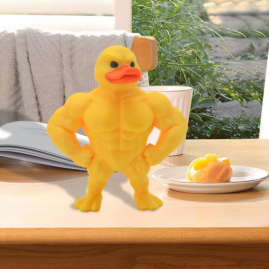 Muscle Duck Figurine Cartoon Duck Statue Animal Sculpture Home Office