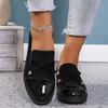 Casual One-pedal Shoes Women's Autumn Bow Thick Heel Single Shoes