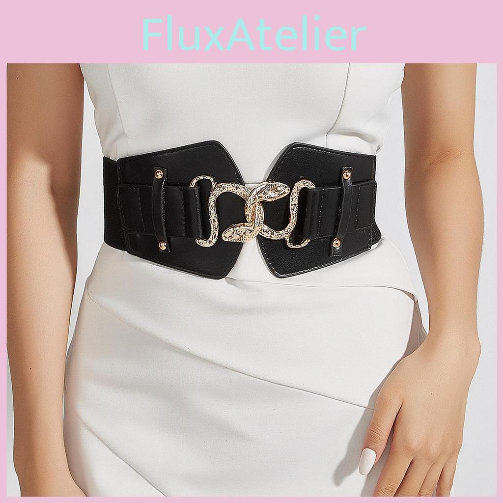 Color Retro Solid Style Metal Waist Belt With Alloy Buckle Women Dresses Coats