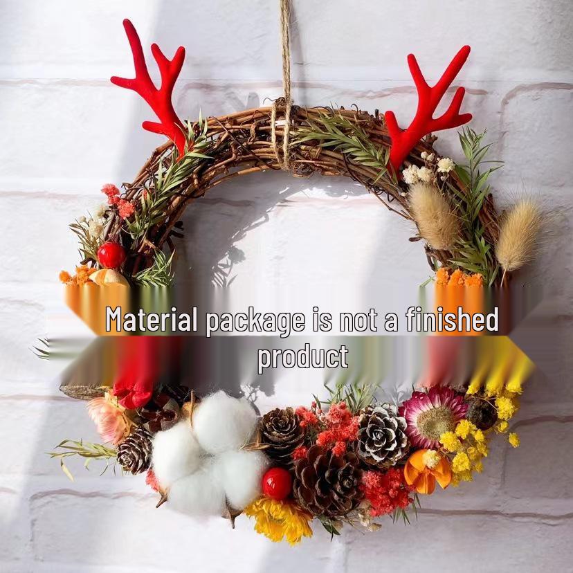 Christmas Pine Cones & Dried Flowers Pack - Eucalyptus, Pine Wood, Cotton, Handmade Photography Props