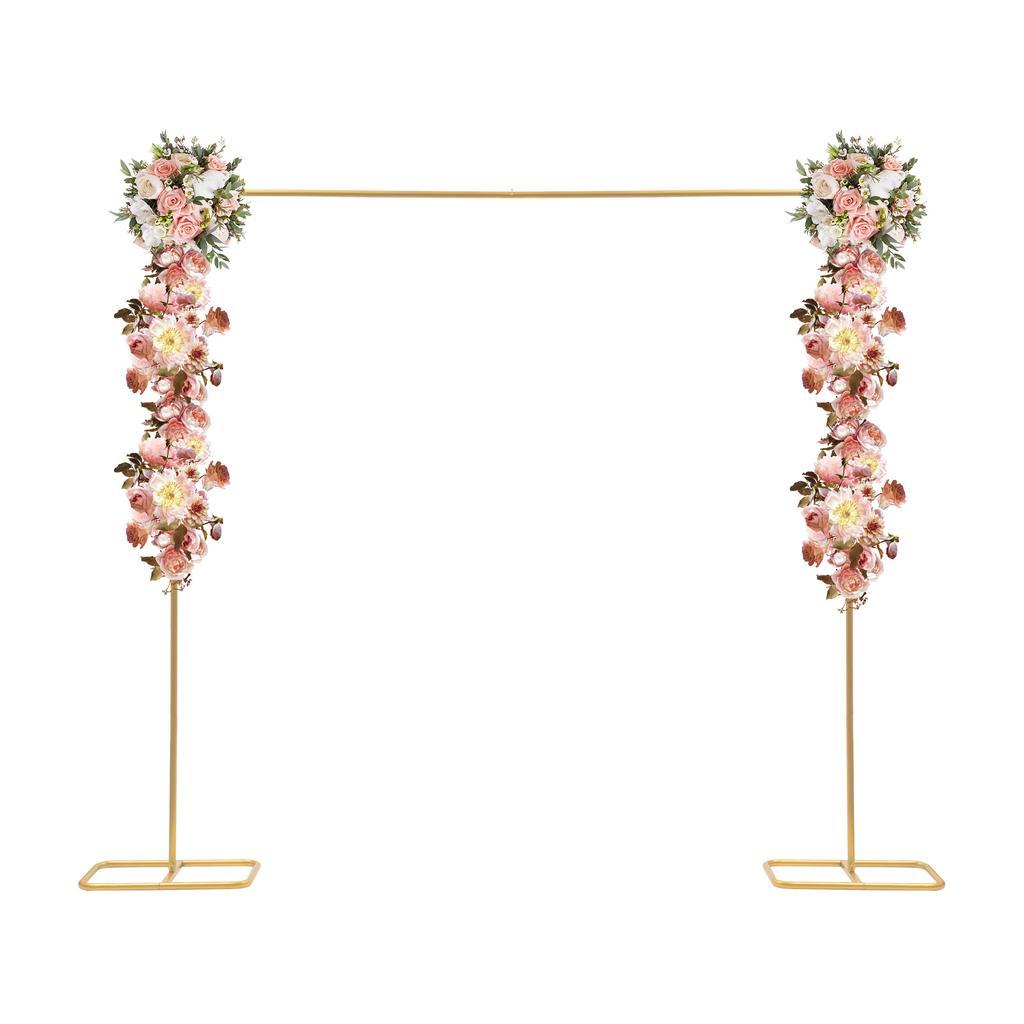 2*2.1m Wedding Arch Door Background Wrought Iron Decorative Props Flower Rack Gold for Supporting Lightweight Climbing Plants
