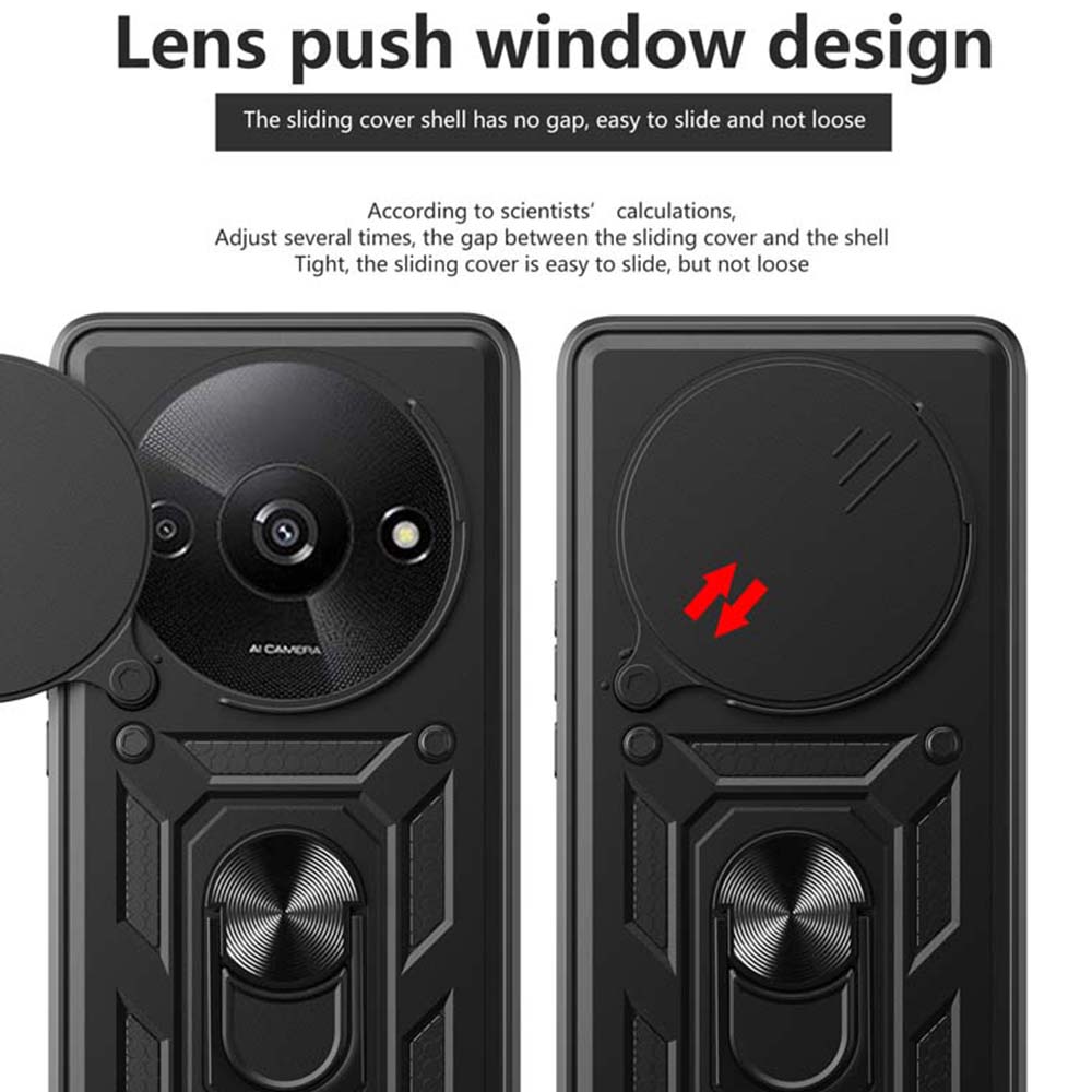 Camera Shockproof Armor Case For Xiaomi Redmi A3 A2 A1 4G Car Magnetic Holder Ring Protect Cover