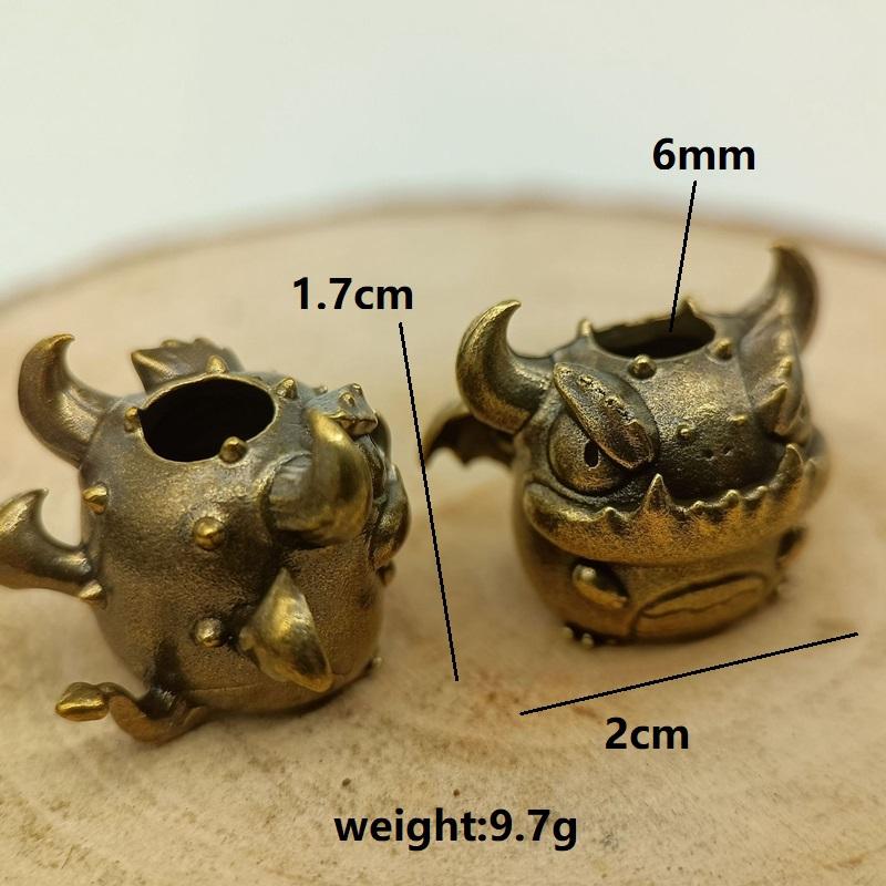 Cute Little Demon Brass Knife Beads EDC Outdoor Paracord Handmade DIY Bracelets Accessories Umbrella Rope Woven Lanyard Pendants