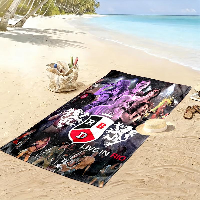 RBD Band Print Beach Towel, Large Soft Quick Dry Towel for Beach Camping Swimming