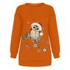 Women's Fashion Casual Christmas Print Round Neck Sweater Loose Sports Tops Pullover