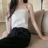 Ice Silk White Camisole Vest for Women's Summer Knitted Inner Top Fashion