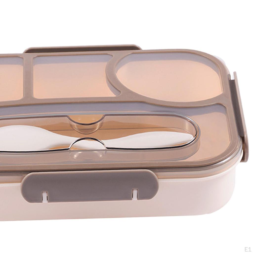 Bento Lunch Box Cookware Smooth Edge Case for Kitchen Traveling Office Grey