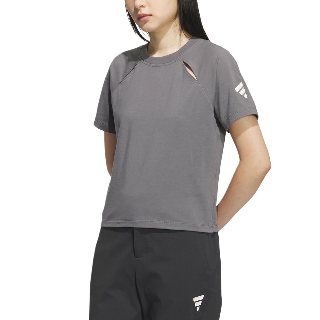 Adidas Future Style Round Neck Casual Breathable Fashion Sports Short Sleeve Raglan T-Shirt Women T-Shirts Gray KC3766