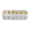 12 Slot Mixed Style Bows Butterfly Nail Accessories Including Sweet Punk and Glitters Designs for Nail Art Creations