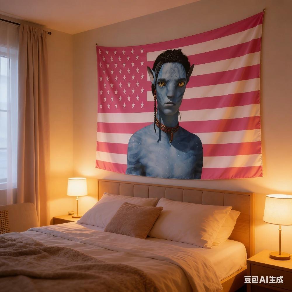 1 Stück Avatar Jake Sully Rosa Flagge Wandteppich Einseitiger 2D-Druck Polyester Wandbehang für Schlafzimmer Wohnzimmer Film Ästhetik