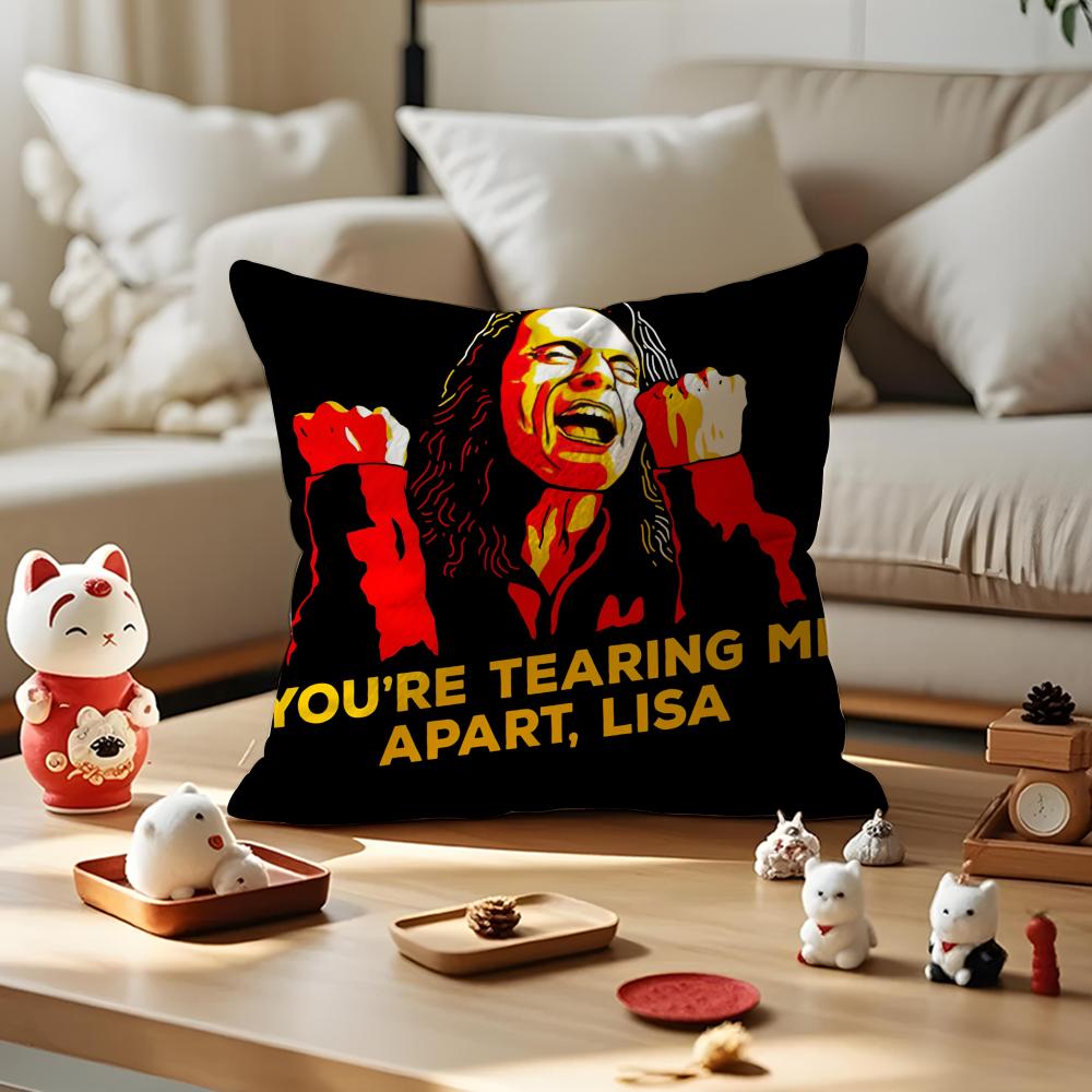 The Room TTommy Wiseau Pillow Case Antidustmite Pillowcase Invisible Zipper Silky Short Plush Sofa Cushion Cover