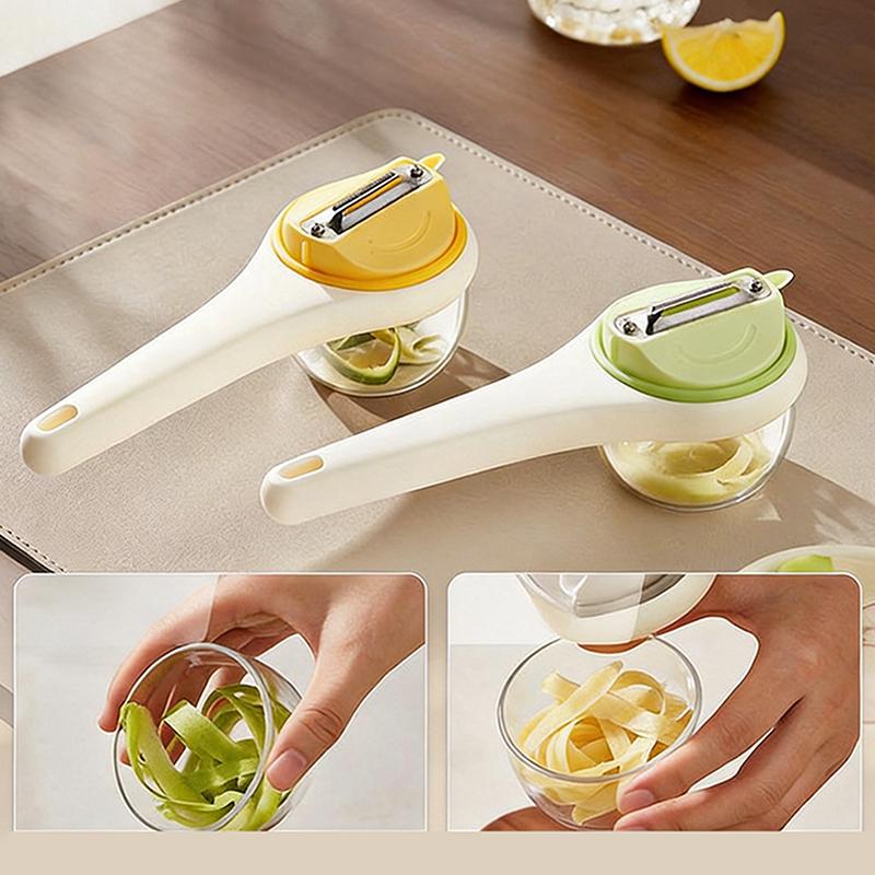 Pelapatate con Contenitore, Pelapatate per Frutta e Verdura, Pelapatate Multifunzione a Doppia Faccia in Acciaio Inossidabile, Adatto per la Cucina