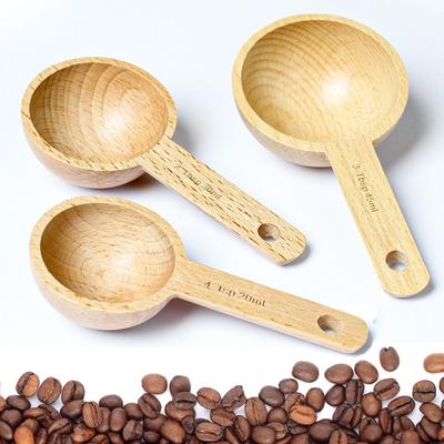 Portable Beech/Walnut Wooden Measuring Spoon 7.5/10/15/20/30/45ML Multipurpose Coffee Tea Sugar Spice Spoon Kitchen Gadgets Salt