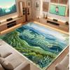 Mountain Landscape Theme Crystal Velvet Floor Rug Personalized Custom Name Text Warm Carpet Home Decoration
