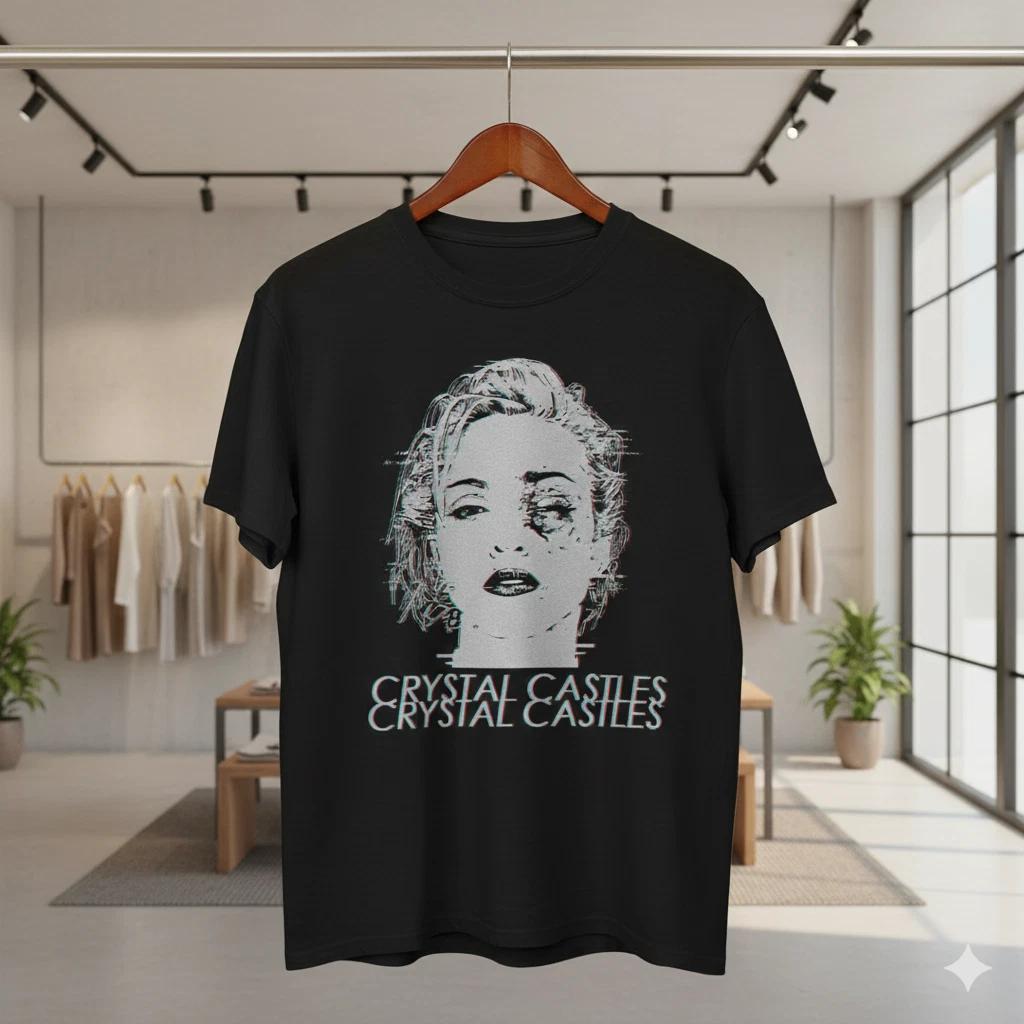 Unisex Adult Casual Graphic Crystal Castles Glitch Portrait Graphic... S