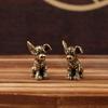 Bronze Sculpture Solid Copper Puppy Brass Ornaments Zodiac Dog Ornaments Antique Old Brass Tea Pet Small Ornaments