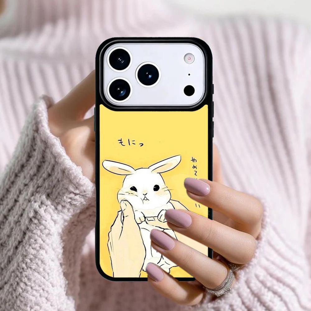 Cute Bunny Rabbit Phone Case For Apple iPhone 17 Air 16E 15 14 Plus 13 12 11 Pro Max Mini Funda Cover