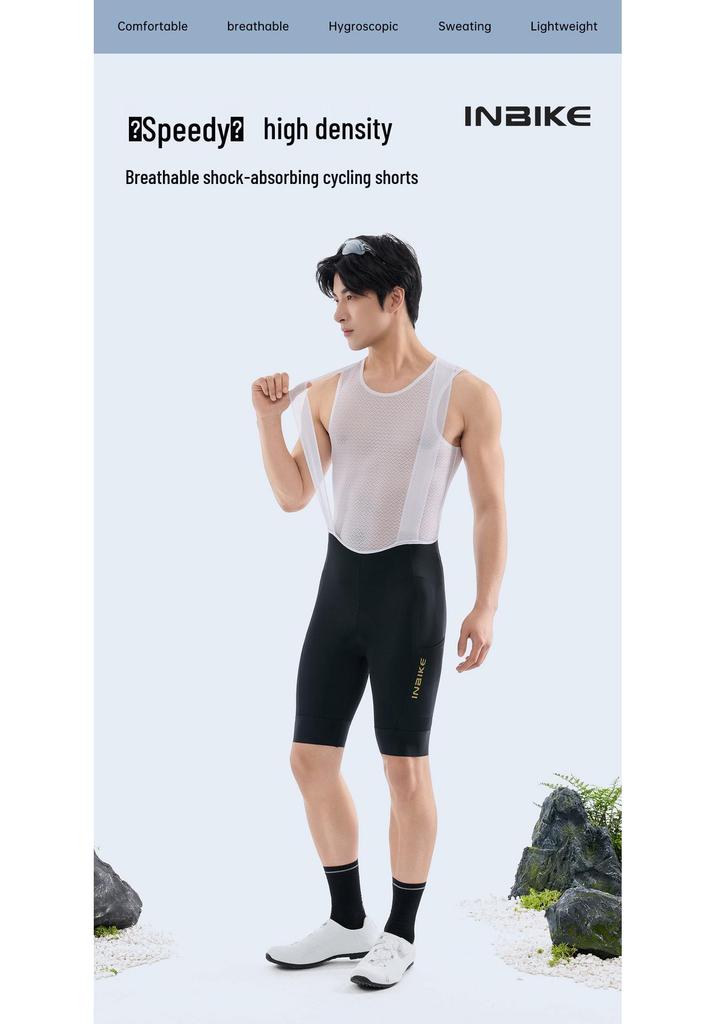 INBIKE Herren Sommer Radsport Trägerhose - Bequem, Strapazierfähig mit Professionellem Gepolstertem Sitz für Straßenradsport
