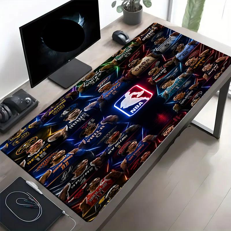 NBA Print Mauspad, Anti-Rutsch Desktop Tastaturmatte, für PC Laptop Gaming Arbeiten Tägliche Nutzung, Cooles Festival Überraschungsgeschenk