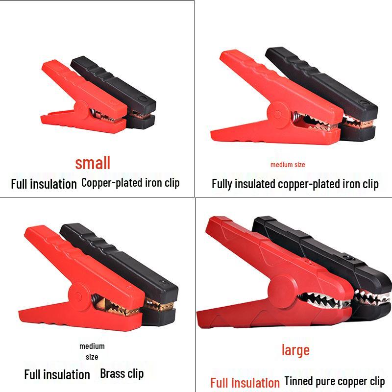 Pure Copper Alligator Clips: Large & Small Battery Charging Clips for Car Jump Start & Wire Connections