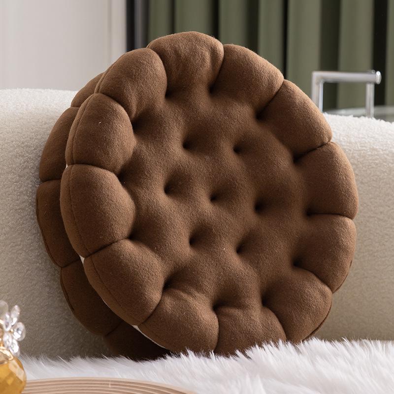 Creative Biscuit Plush Pillow: Cute, Thick Nap Cushion for Sofa and Home