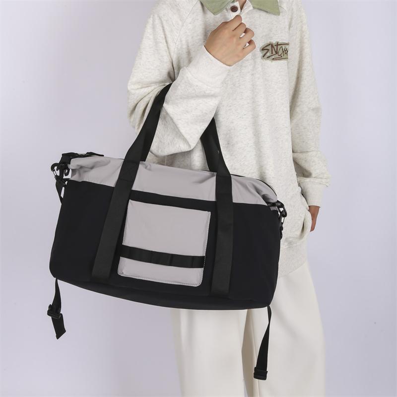 Color Block Fitness Bag Short-Distance Travel Bag Lightweight Storage Sports Bag