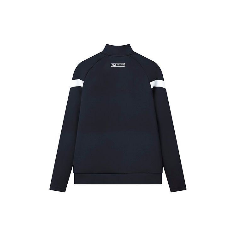 Fila Athletics Tennis Logo Sports Knitted Stand Collar Jacket Men Jackets Royal-Blue A11M213504F-NV