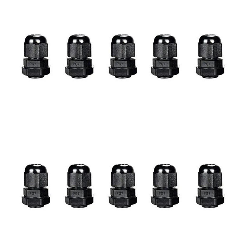 10Pcs Nylon Cable Gland Kit Waterproof Ip68 Cable Gland Joints Adjustable Locknut Pg7 Pg9 Pg11 Pg13.5 Pg16