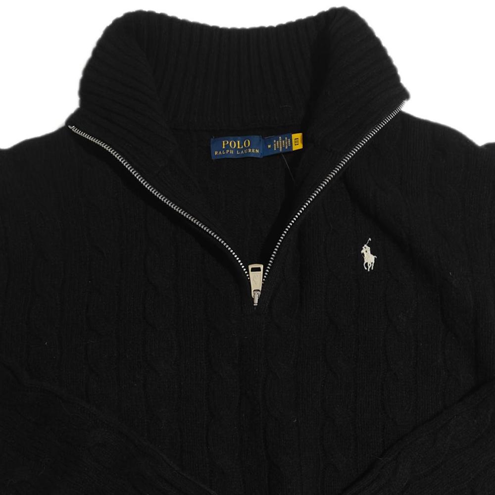 Polo Ralph Lauren FW24 Solid Logo Embroidered Pullover Long Sleeve Sweater Women Sweater Black 211956675-004