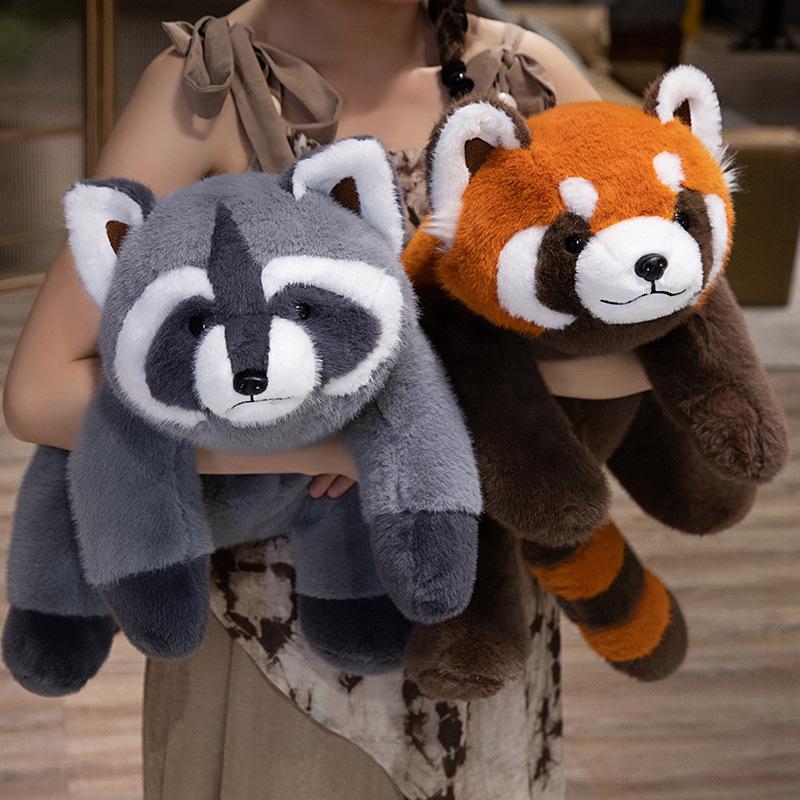Dangling Raccoon Doll Plush Toy Cute Red Panda Doll Children Soothing Rag Doll Birthday Gift