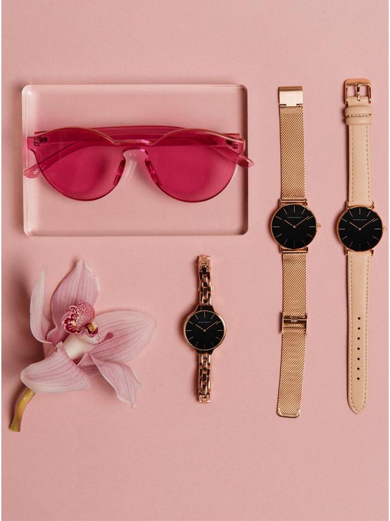 HannahMartin Women's Pink Dial Waterproof Fashion Watch with Japanese Quartz Movement