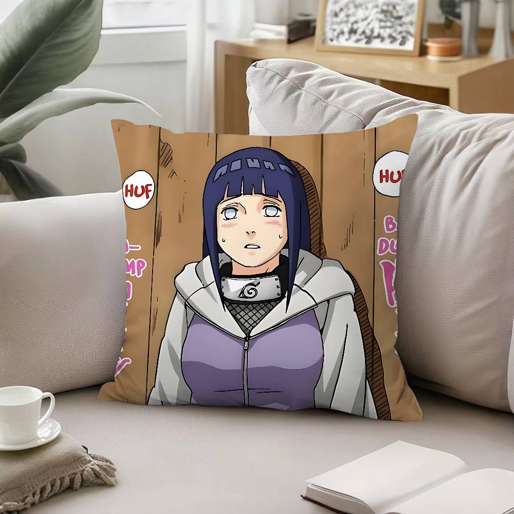 Cute H-Hinata Hyuga Pillow Case Sofa And Living Room Decorative Cushion Covers Dust-proof And Mite-proof Invisible Zipper