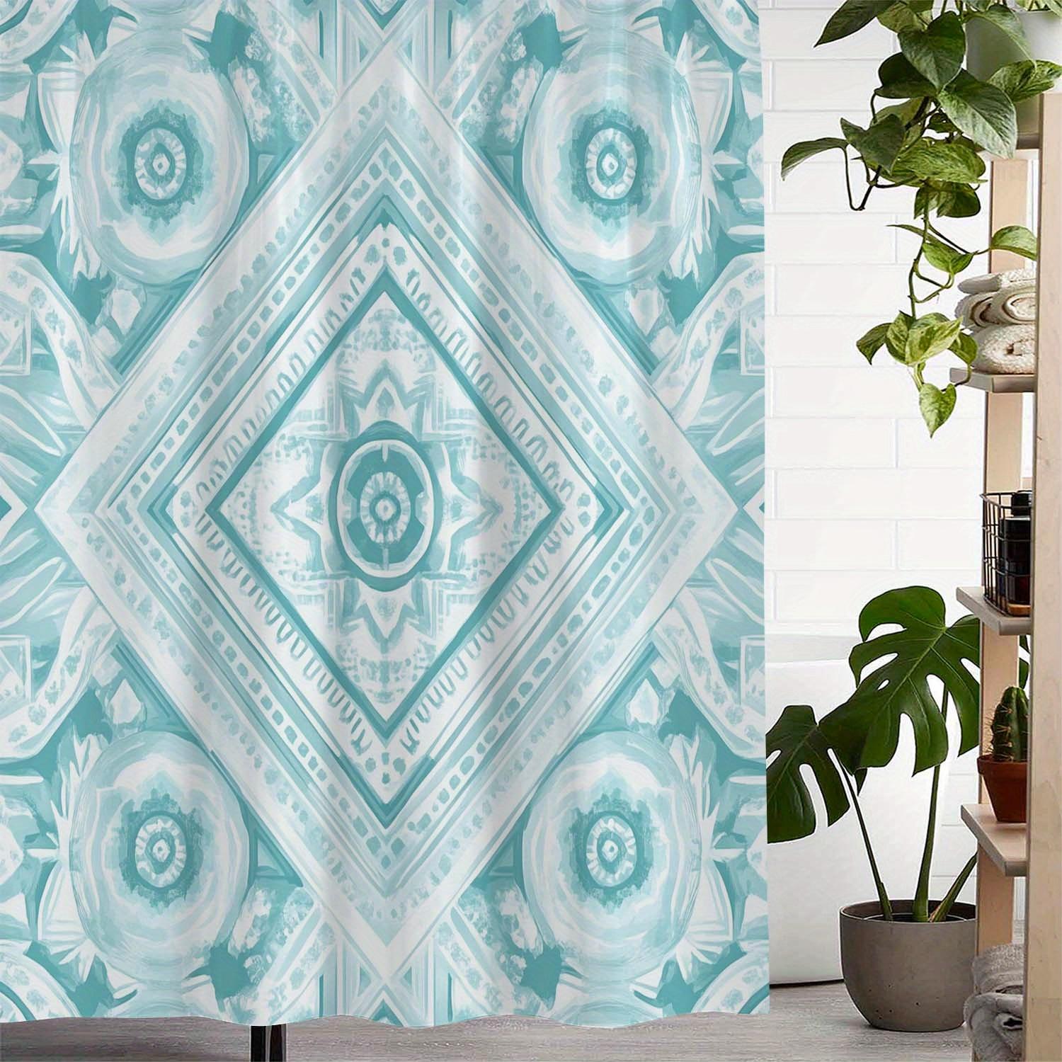 

One Piece Of Retro Bohemian Pattern Printed Shower Curtain, Window Curtain With 12 Hooks Curtain For Windows W60H190(CM)-1 Pcs