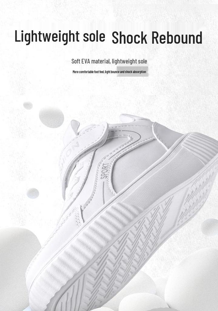 Kids' Soft Sole White Sneakers - 2026 Spring/Autumn Stylish Casual Sports Shoes