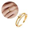 Romance Love Heart Designs Diamonds Accent Copper Adjustable Finger Rings for Special Occasions