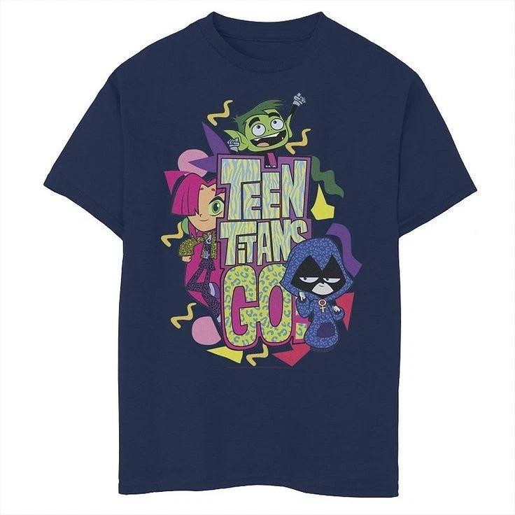 Teen Titans Go Cartoon Characters Colorful Graphic T T-Shirt S