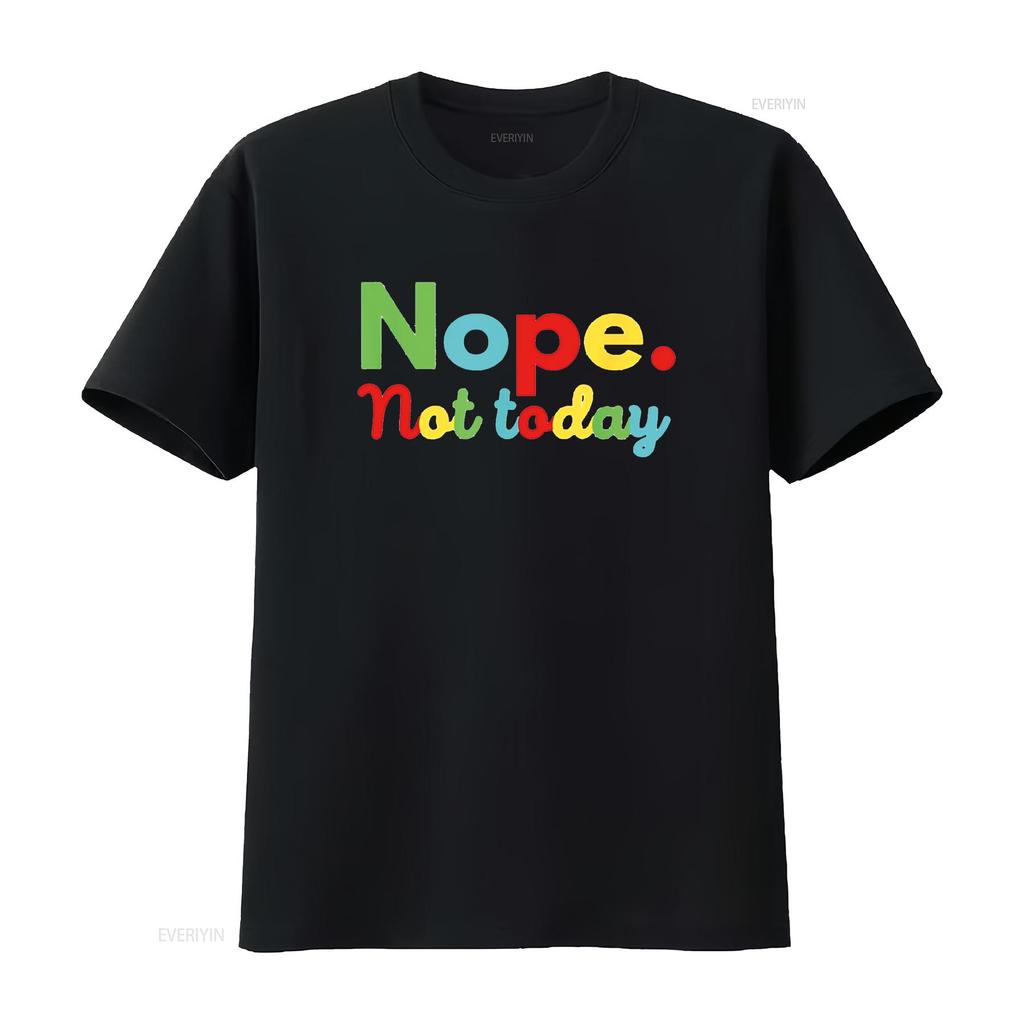 Nein, heute nicht T-Shirt Trendige Oberteile Für Damen Herren vintage Gewaschen Mode Streetwear Grafik Atmungsaktives Oberteil Für Den Täglichen Gebrauch