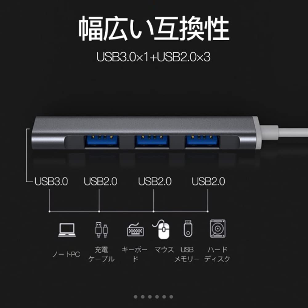 And Compact USB USB Hub for Windows and Compatible with Surface and Other Ideal for Remote Work and Ultra-slim, Lightweight, 3.0 Bus-powered 4-port
