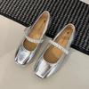 Beautiful matching skirt ballet Mary Jane single shoes women's spring and autumn new flat French small leather shoes women